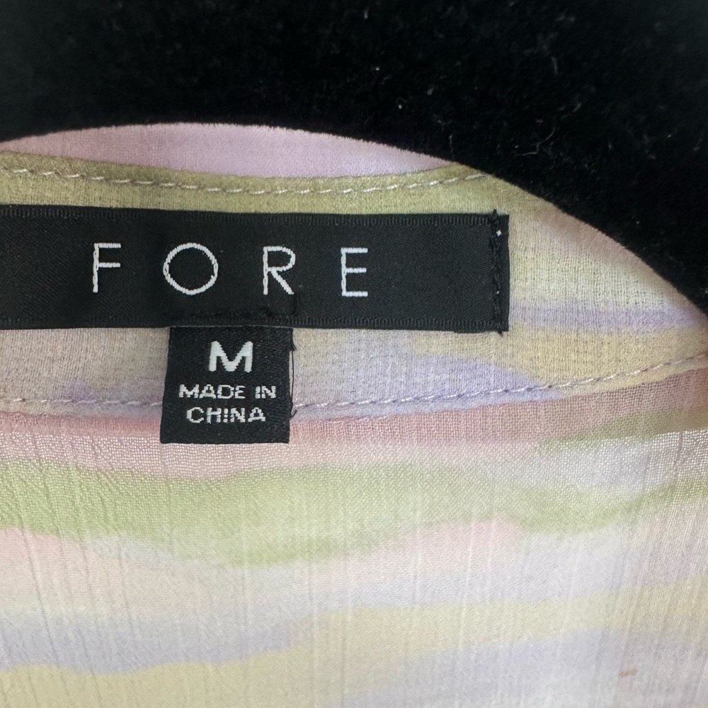 Colorful Sheer Button-Up Blouse - Picture 3 of 4
